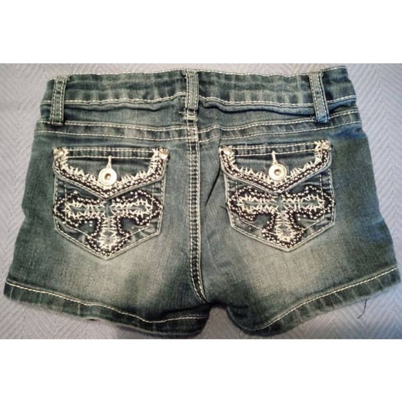 Revolution By Revolt Jean Shorts Girls Size 8 Denim Cotton Regular Fit (AD1) - Picture 3 of 4